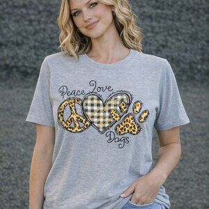 Peace Love Dogs | Athletic Heather | Graphic T-Shirt